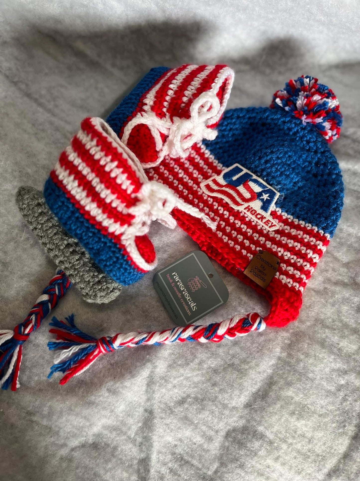 Team inspired Hat and Bootie Set - custom colors & embroidery options