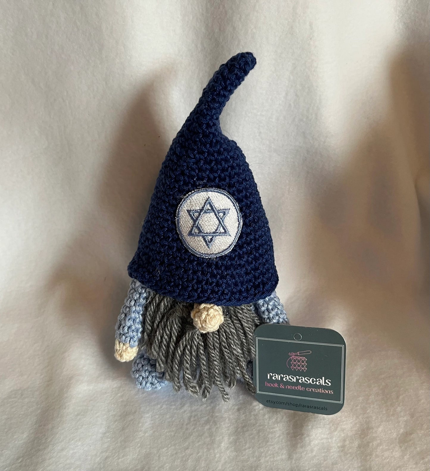 Handcrafted Hanukkah-Inspired Gnome - Unique Crochet Decor