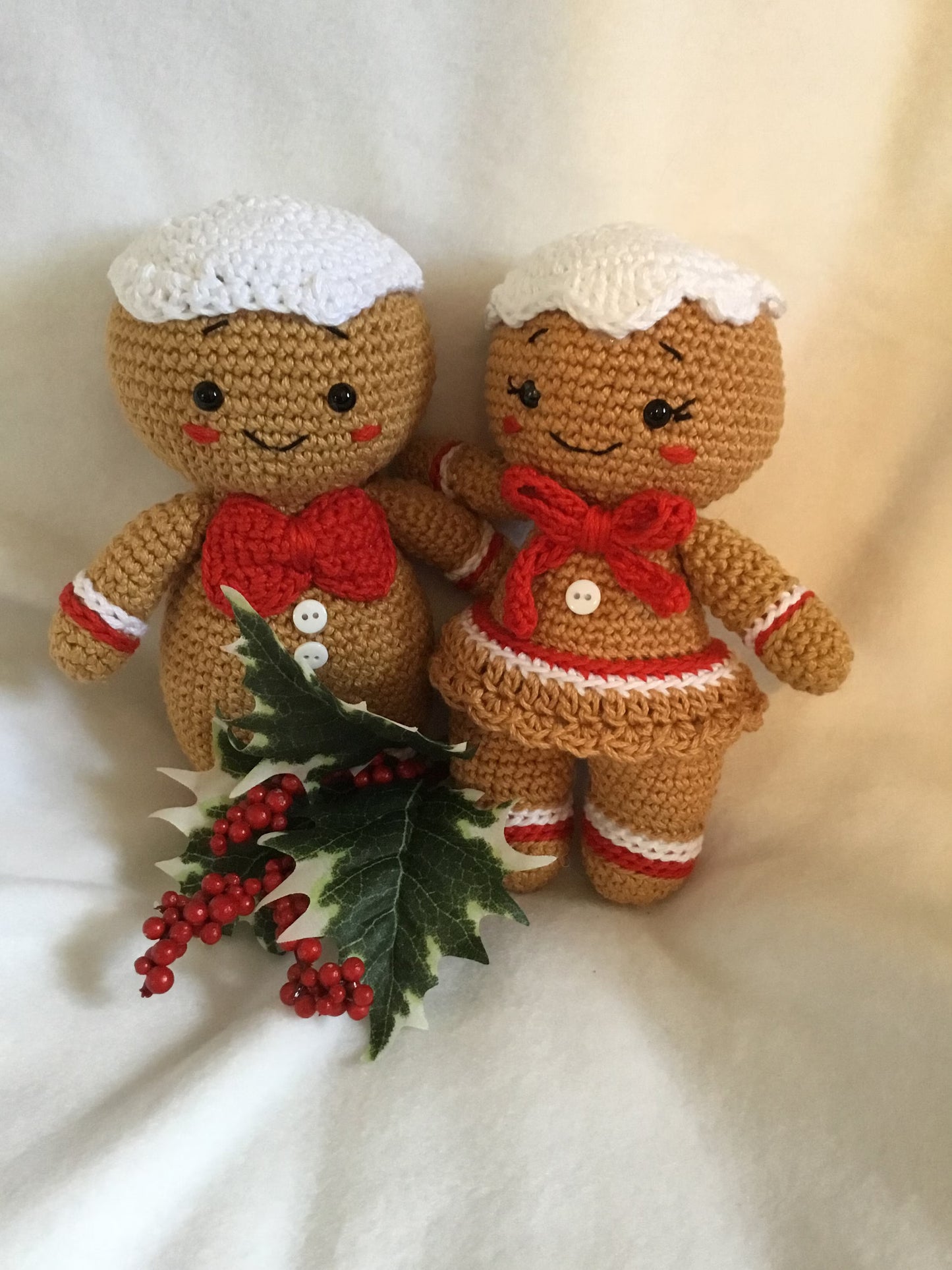 Adorable Crochet Gingerbread couple