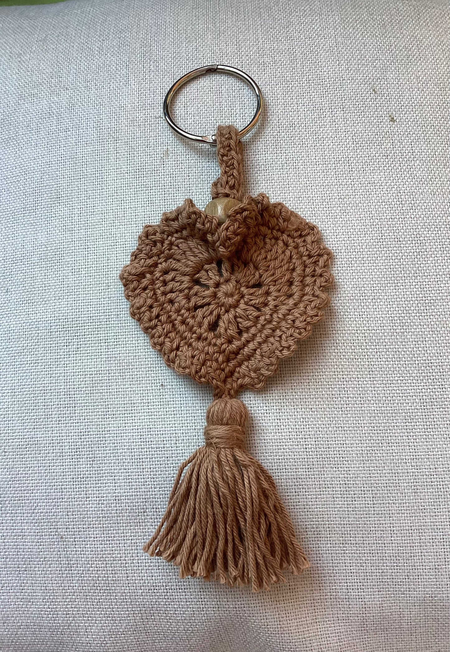 Handcrafted Crochet Heart Rear View Car Mirror Ornament