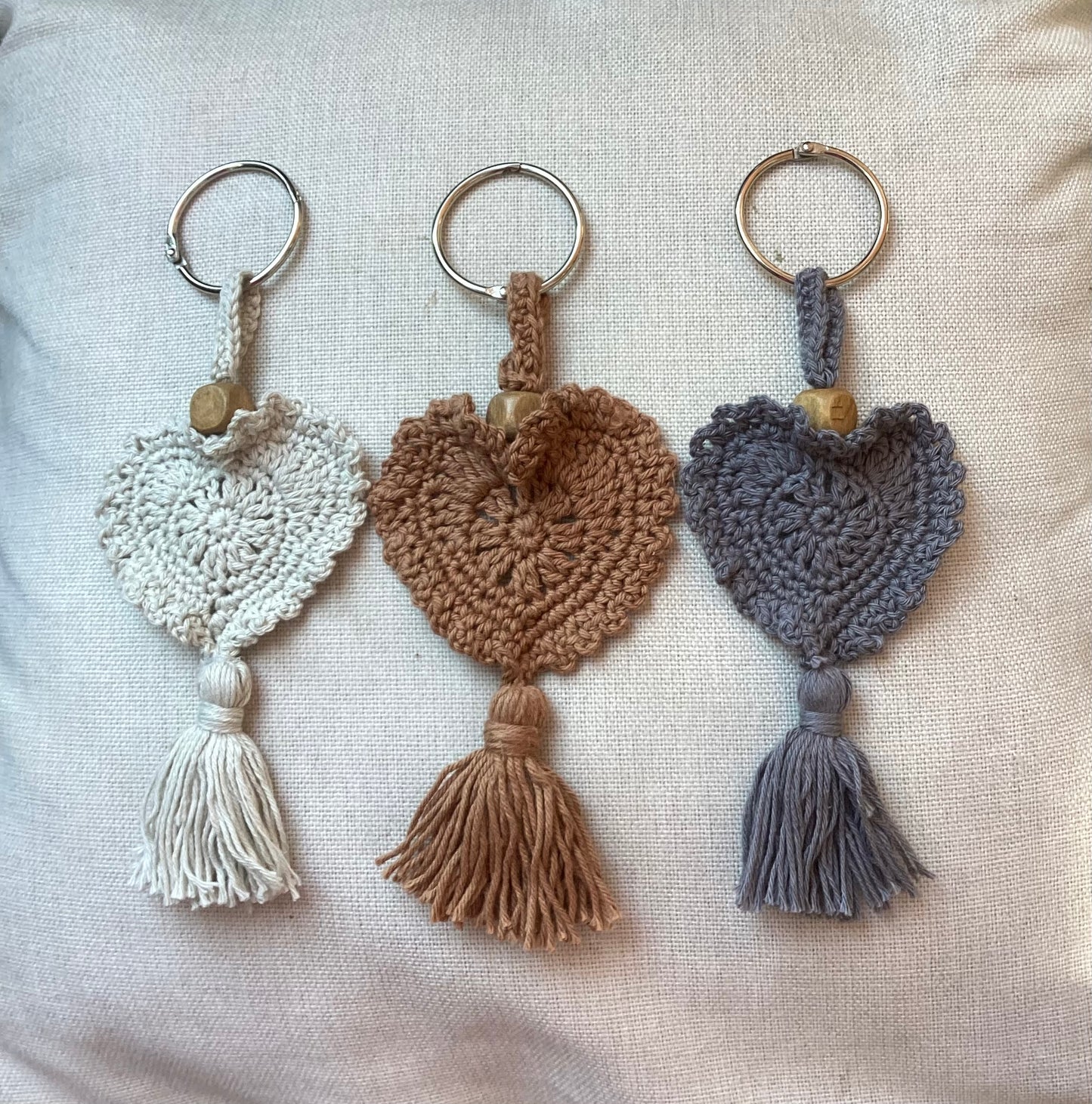 Handcrafted Crochet Heart Rear View Car Mirror Ornament