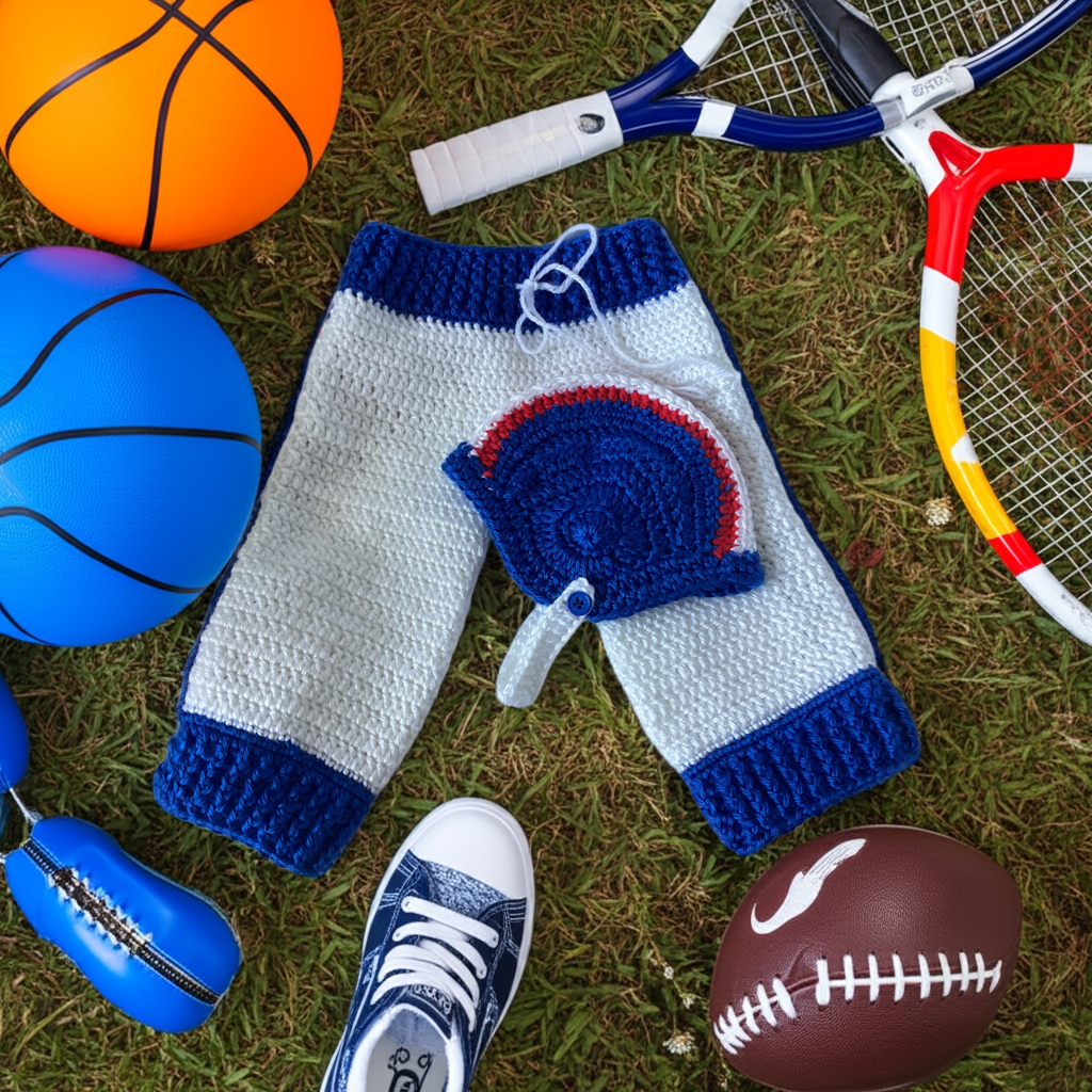 Team inspired Crochet Baby Outfit Set - Custom Colors & Theme